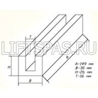 Вкладыш башмаков кабины T1 направл 16мм L-149x29x26