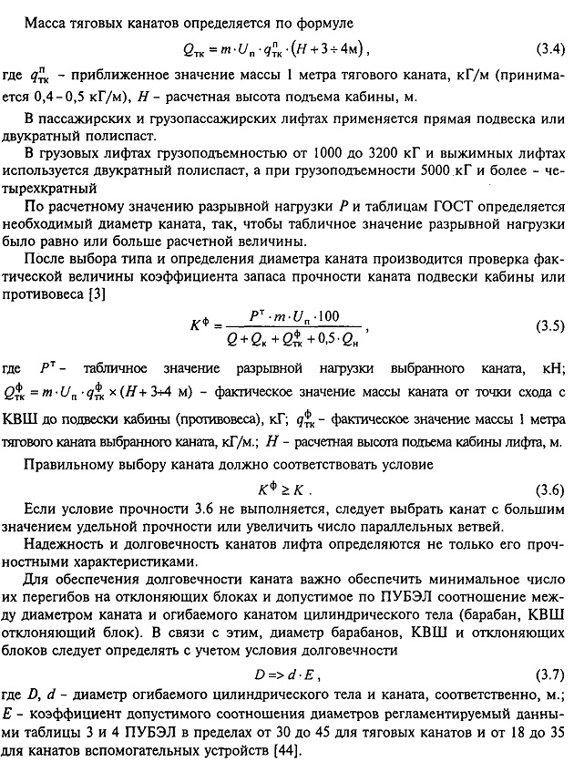 Канаты и цепи лифтов