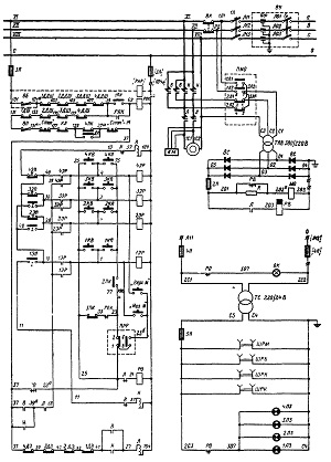Лифт модели ЭМИЗ - электросхема