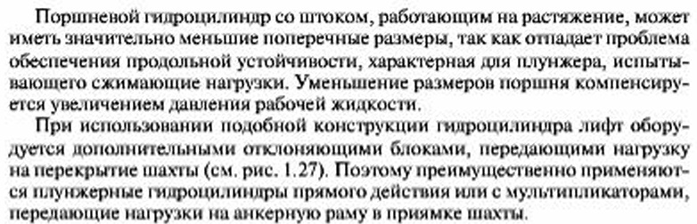 Гидравлические лифты - Поршневой гидроцилиндр двухстороннего действия