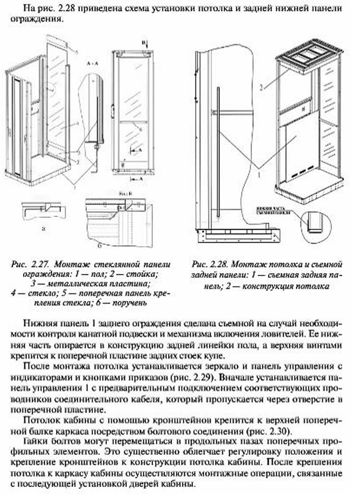 Монтаж купе и дверей кабины гидравлического лифта