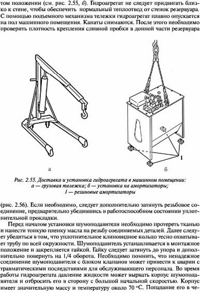 Монтаж гидроагрегата лифта